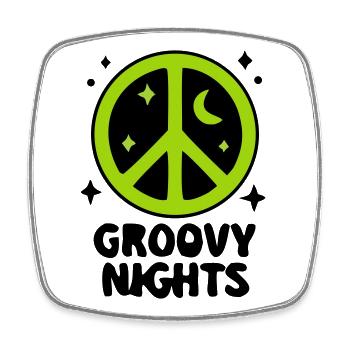 Groovy Peace Sign Logo - Square fridge magnet - white - Front