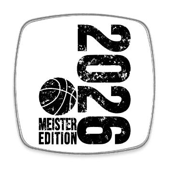 Basketball Meister Edition 2026 in schwarz  - Viereckiger Kühlschrankmagnet - Weiß - Vorne