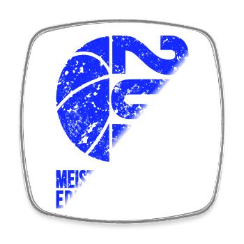 Basketball Meister Edition 2026 in Blau Weiss - Viereckiger Kühlschrankmagnet - Weiß - Vorne