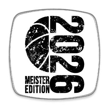Basketball Meister Edition 2026 in schwarz - Viereckiger Kühlschrankmagnet - Weiß - Vorne