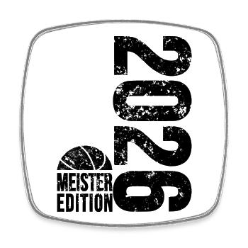 Basketball Meister Edition 2026 in schwarz  - Viereckiger Kühlschrankmagnet - Weiß - Vorne