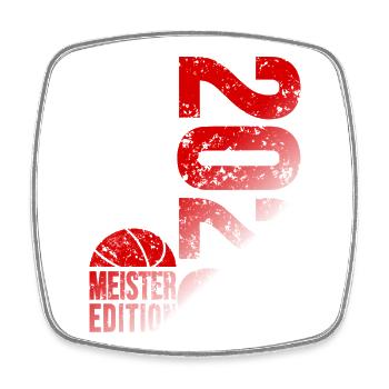 Basketball Meister Edition 2026 in rot und weiß - Viereckiger Kühlschrankmagnet - Weiß - Vorne