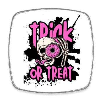 Trick Or Treat Skull Donut Halloween Geschenk - Viereckiger Kühlschrankmagnet - Weiß - Vorne