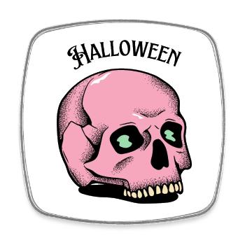 Pink Skull Halloween Totenkopf Gothic Geschenk - Viereckiger Kühlschrankmagnet - Weiß - Vorne