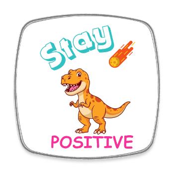 Sternenpositiver Dino-Meteor - Viereckiger Kühlschrankmagnet - Weiß - Vorne