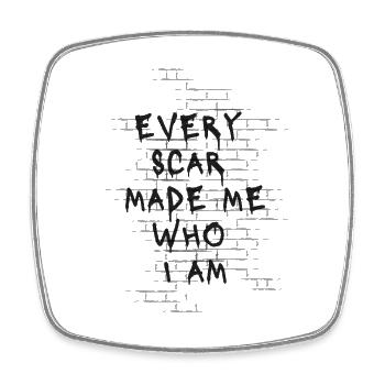 Strong statement full of power and strength - Square fridge magnet - white - Front