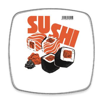 Sushi Japan Foodie Asia Essen Geschenk - Viereckiger Kühlschrankmagnet - Weiß - Vorne