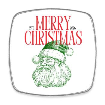 Merry_ChristmasMerry Christmas Santa Vintage Weihn - Viereckiger Kühlschrankmagnet - Weiß - Vorne