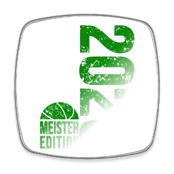 Basketball Champion Shirt 2026, green white - Square fridge magnet - white - Front