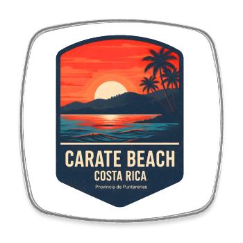 Carate Beach Costa Rica Puntarenas Sonnenuntergang - Viereckiger Kühlschrankmagnet - Weiß - Vorne