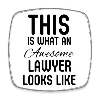 Lawyer Law Student Corporate Attorney Gift - Square fridge magnet - white - Front