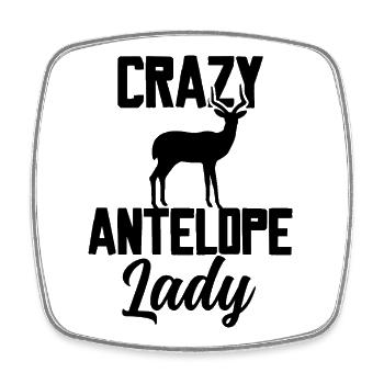 La Dame Antilope Folle - Magnet carré - blanc - Devant
