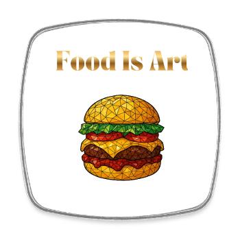 Food Is Art ... Hamburger - Viereckiger Kühlschrankmagnet - Weiß - Vorne