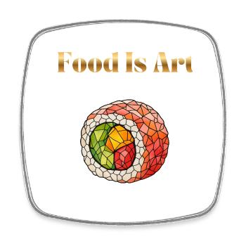 Food Is Art ... California Roll - Viereckiger Kühlschrankmagnet - Weiß - Vorne