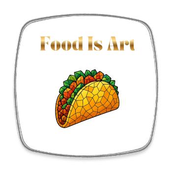 Food Is Art ... Taco - Viereckiger Kühlschrankmagnet - Weiß - Vorne