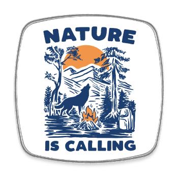 Wandern – Die Natur ruft - Viereckiger Kühlschrankmagnet - Weiß - Vorne