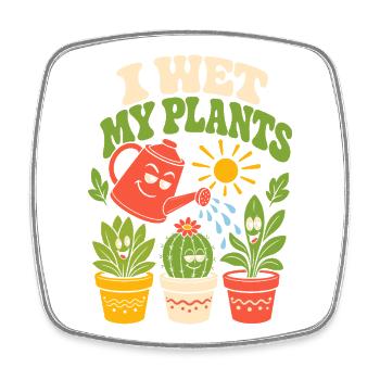 I water my plants - Square fridge magnet - white - Front
