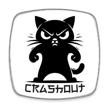 Crashout Katze – Wütige Katze Trend Design - Viereckiger Kühlschrankmagnet - Weiß - Vorne