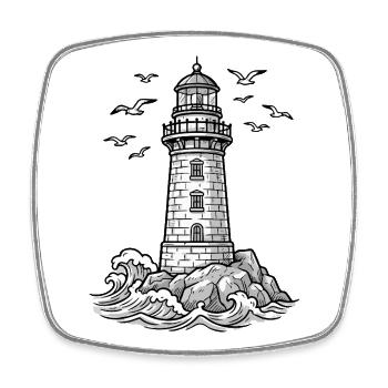 Moin Moin Norden - Maritime North German Design - Square fridge magnet - white - Front