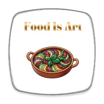 Food Is Art ... Ratatouille - Square fridge magnet - white - Front