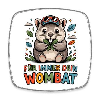 Dein Wombat - Viereckiger Kühlschrankmagnet - Weiß - Vorne