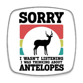 Antelope Humor Saying Vintage Safari - Square fridge magnet - white - Front