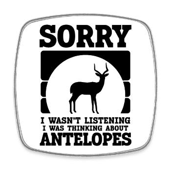 Antilope Humor Vintage - Magnet carré - blanc - Devant