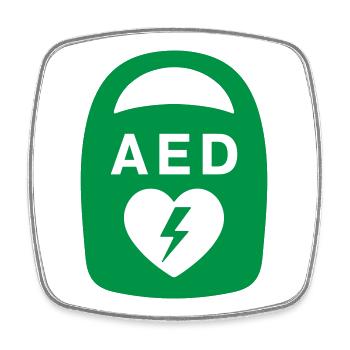 AED Heart Emergency Medical Icon - Square fridge magnet - white - Front
