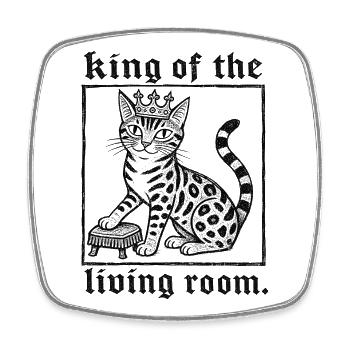 Royal Bengal Cat - Square fridge magnet - white - Front