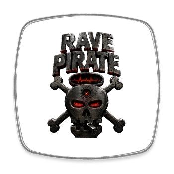 Crâne de Pirate Rave - Magnet carré - blanc - Devant