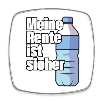 Meine Rente ist sicher - Viereckiger Kühlschrankmagnet - Weiß - Vorne