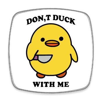 Duck Funny - Square fridge magnet - white - Front