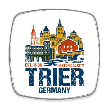 Historical Trier Germany City Skyline Novelty - Square fridge magnet - white - Front
