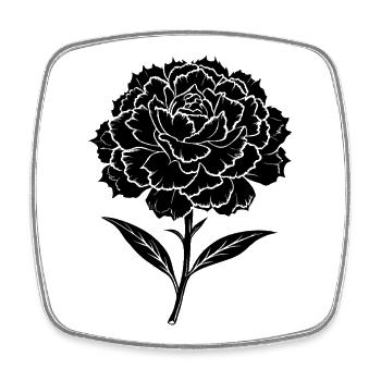 Carnation Flower - Square fridge magnet - white - Front