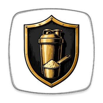 Goldenes Shaker Shield - Viereckiger Kühlschrankmagnet - Weiß - Vorne