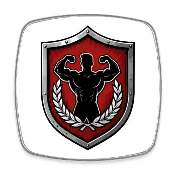 Power Shield Muscle Power Emblem - Square fridge magnet - white - Front