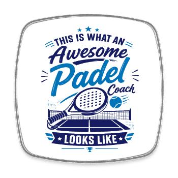 Padel Coach T-Shirt | Padel Tennis - Square fridge magnet - white - Front