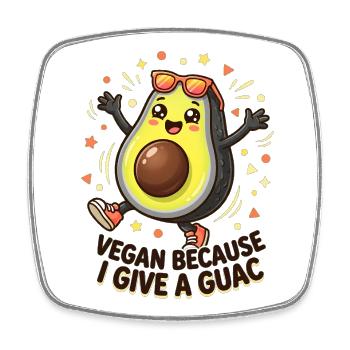 Vegan Avocado give a Guac - Square fridge magnet - white - Front