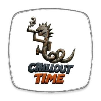 Chillout Time Snake Punk - Square fridge magnet - white - Front