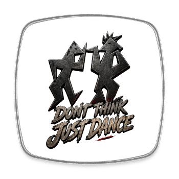 Ne pense pas, juste danser - Magnet carré - blanc - Devant