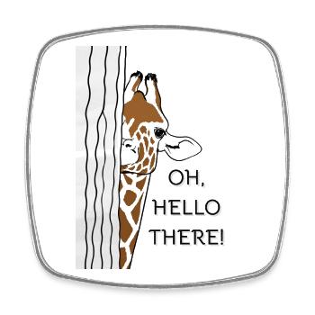 OH, BONJOUR Girafe - Magnet carré - blanc - Devant