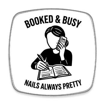 Réservée et occupée Nails jolie - Magnet carré - blanc - Devant