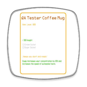 QA Tester Coffee Mug Level 666 - Square fridge magnet - white - Front