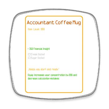 Tasse à café Comptable Niveau 666 - Magnet carré - blanc - Devant