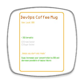 Tasse à café DevOps Niveau 666 - Magnet carré - blanc - Devant