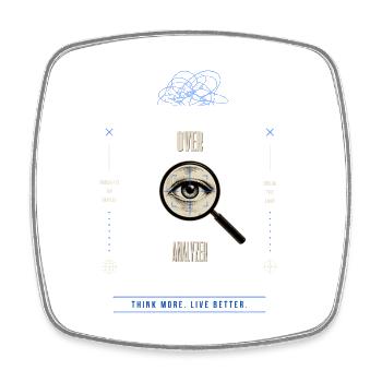 Over Analyzer Magnified Eye - Square fridge magnet - white - Front