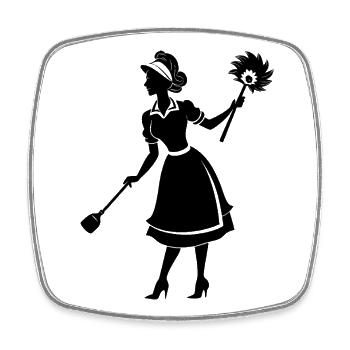Femme de ménage - Magnet carré - blanc - Devant