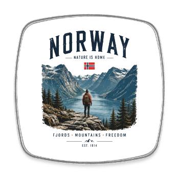 NORWAY Nature is home - Square fridge magnet - white - Front