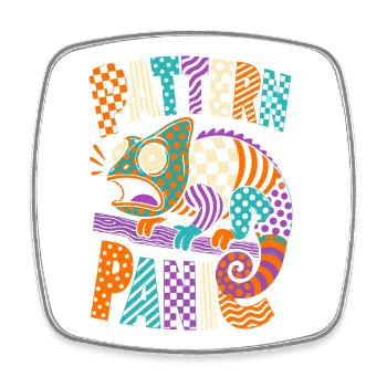 Caméléon panique de motifs - Magnet carré - blanc - Devant