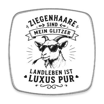 Ziegenhaar Glitter Luxus - Viereckiger Kühlschrankmagnet - Weiß - Vorne